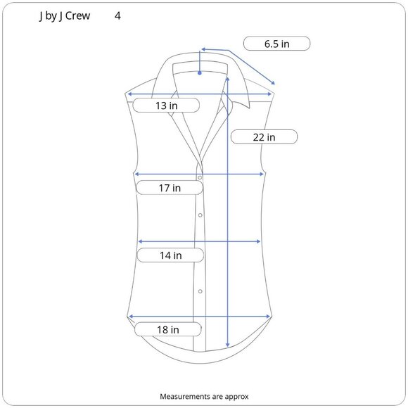 J by J.Crew Womens Chambray Wrap Style Top Size 4 Blue Cotton Flutter Sleeve - Picture 3 of 10